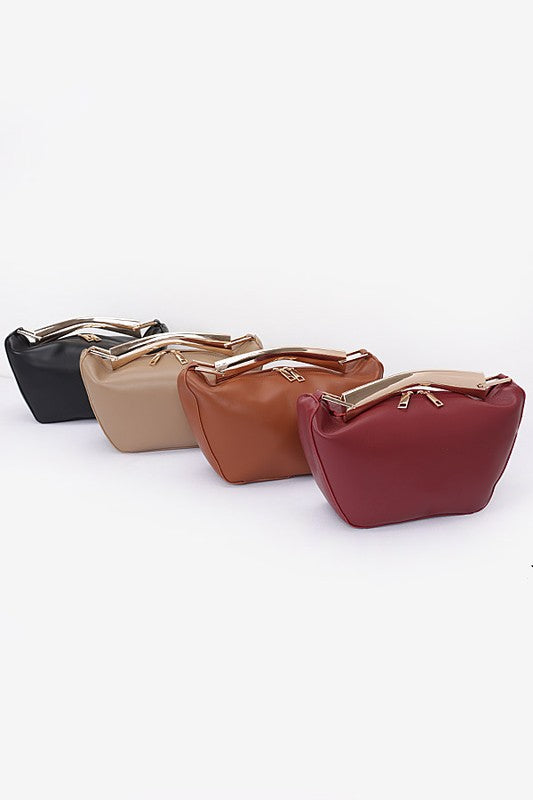 Gold Bar Handle Iconic Swing Bag | Modern Boutique Fashion