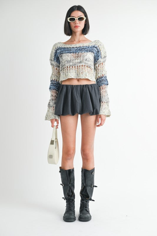 Loose Knitted Crop Sweater | Modern Boutique Fashion