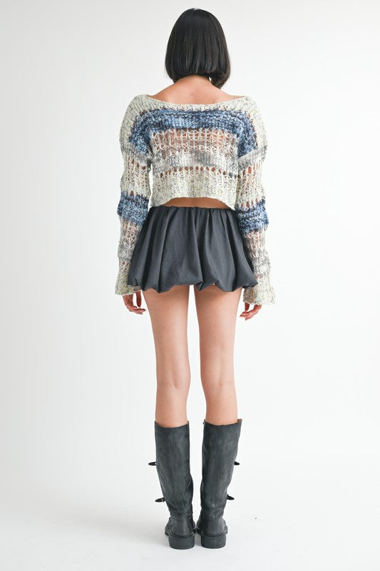 Loose Knitted Crop Sweater | Modern Boutique Fashion