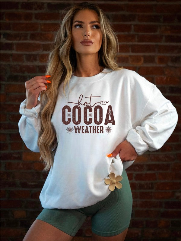 Hot Cocoa Graphic Crew Sweatshirt