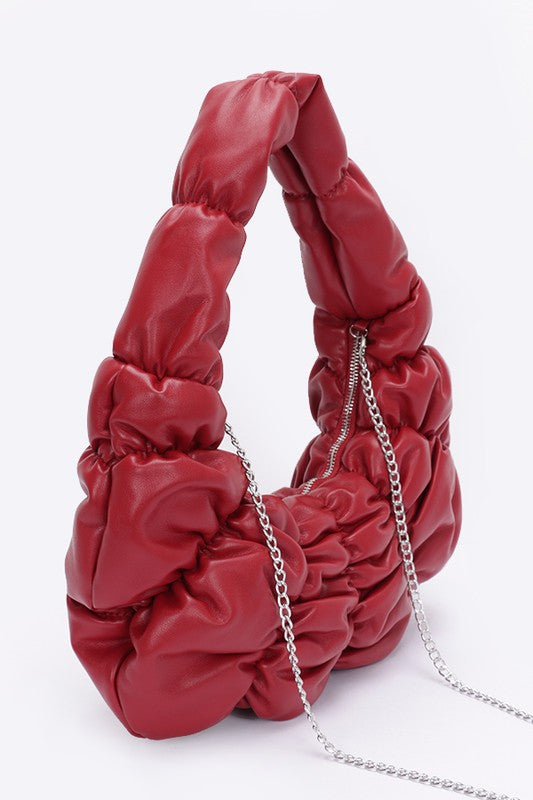 Crinkle Faux Leather Shoulder Bag | Modern Boutique Fashion