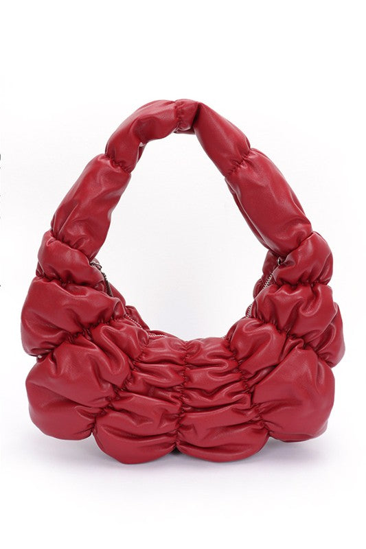 Crinkle Faux Leather Shoulder Bag | Modern Boutique Fashion