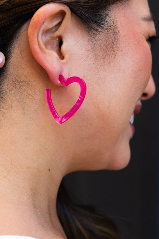 Heart Hoops - Hot Pink | Modern Boutique Fashion
