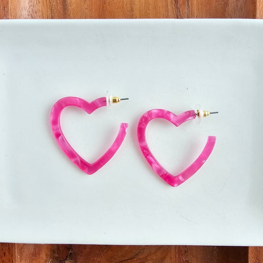 Heart Hoops - Hot Pink | Modern Boutique Fashion