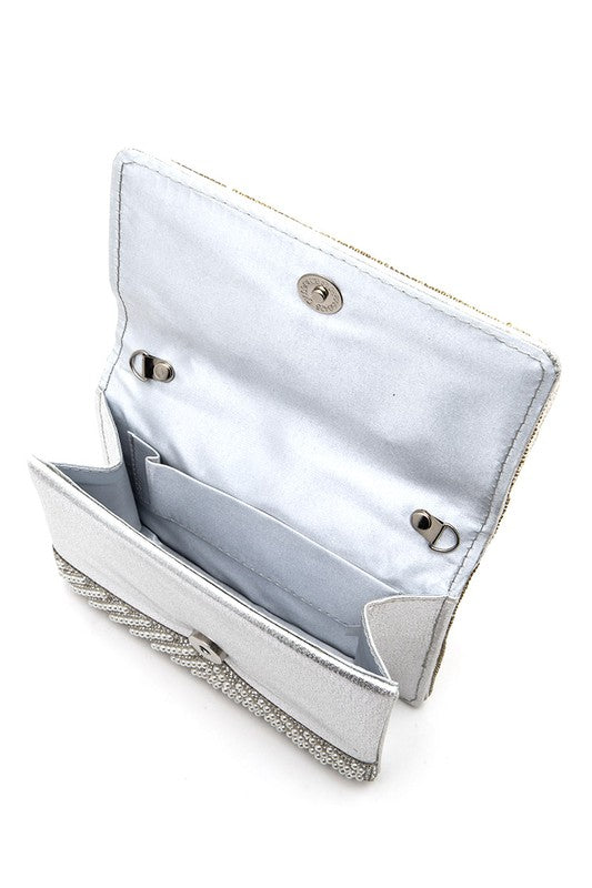 Pearl Studs Rhinestone Handle Clutch Bag | Modern Boutique Fashion