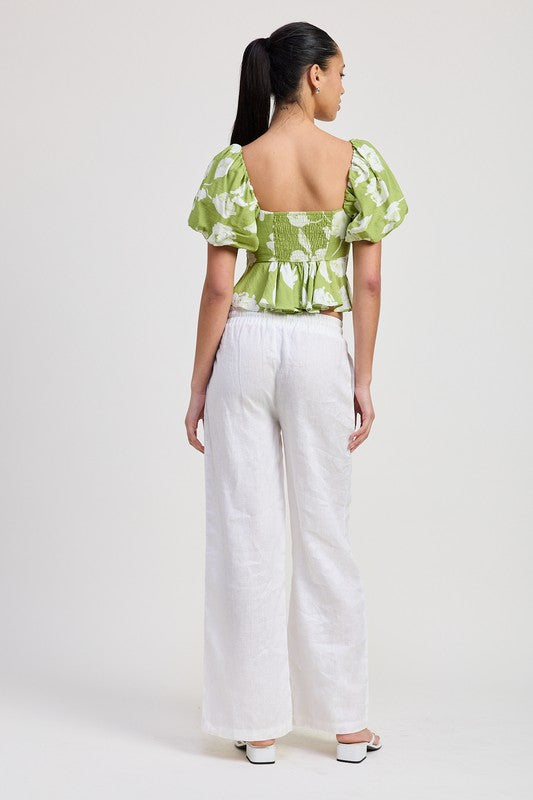 Short Puff Sleeve Floral Blouse | Modern Boutique Fashion