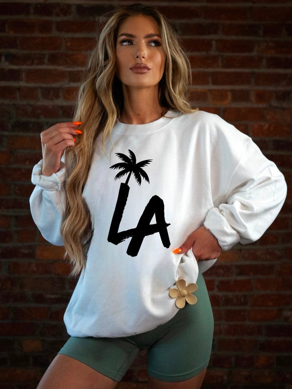 LA Palm Tree CrewNeck Sweatshirt