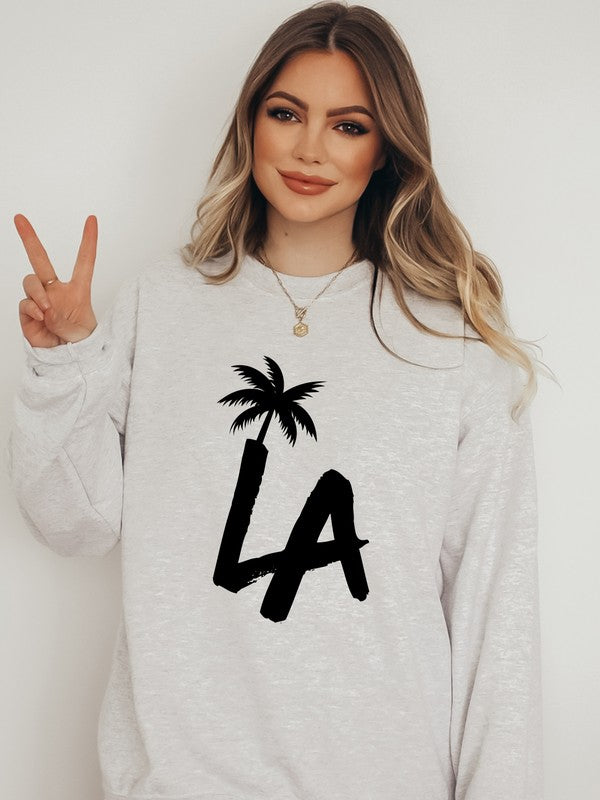 LA Palm Tree CrewNeck Sweatshirt