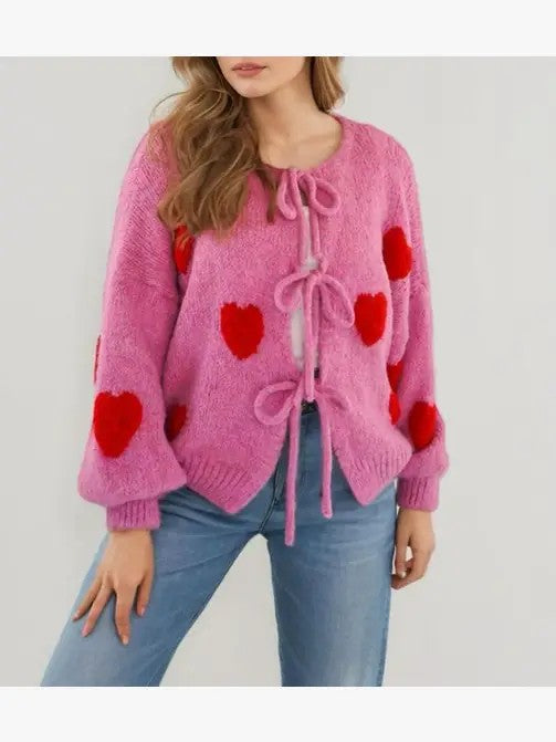 Front Tie Heart Cardigan | Modern Boutique Fashion
