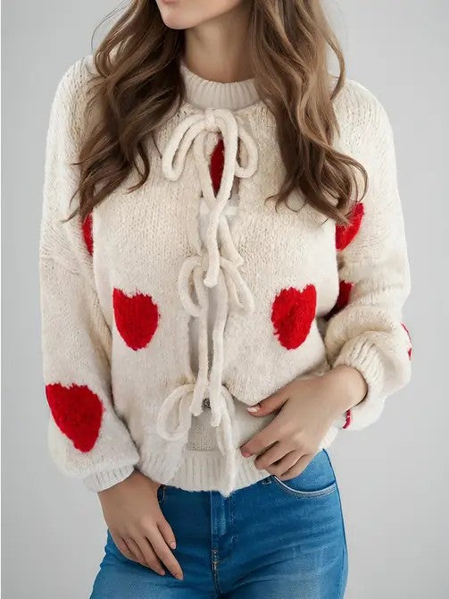 Front Tie Heart Cardigan | Modern Boutique Fashion