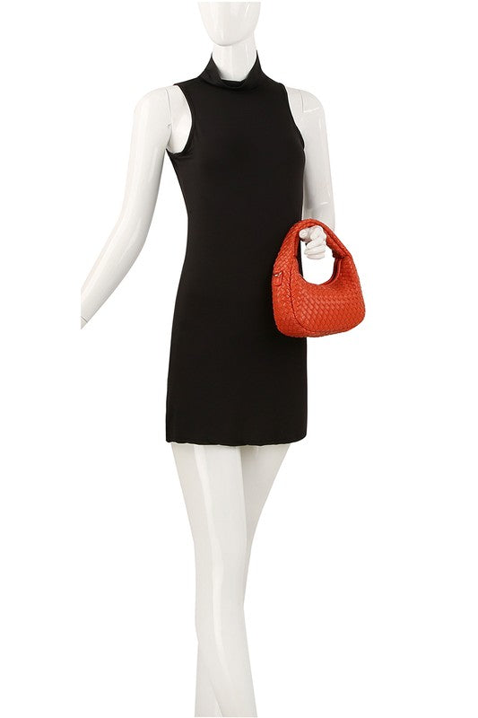 Woven Mini Hobo Shoulder Bag | Modern Boutique Fashion