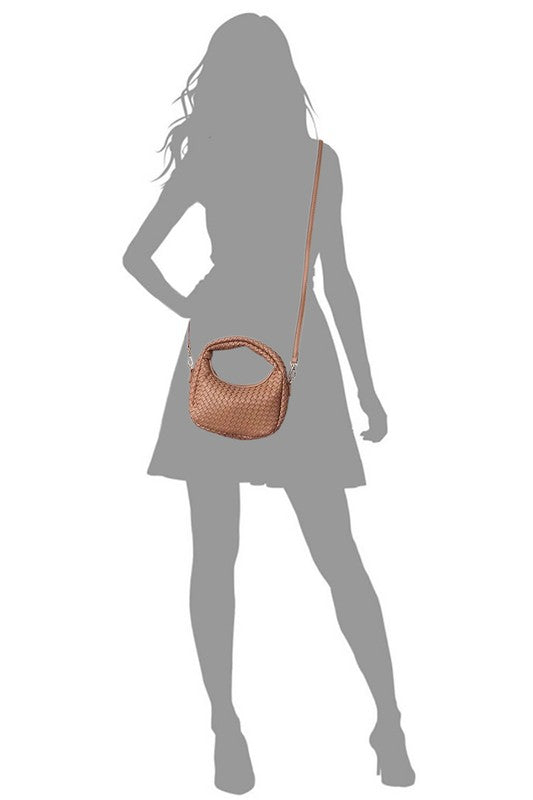 Woven Mini Hobo Shoulder Bag | Modern Boutique Fashion