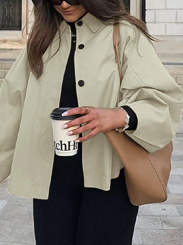 Women's French-Style Loose Mid-Length Trench Coat – Workwear Chic
