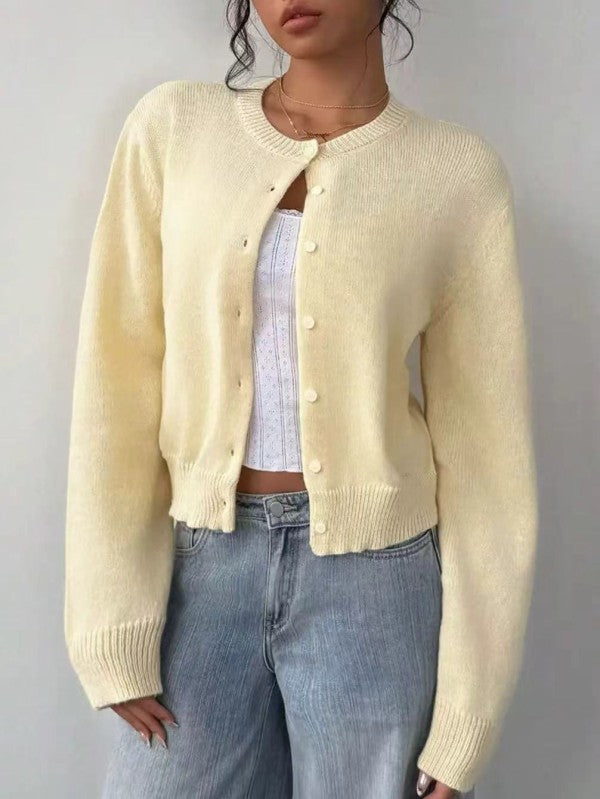 Button-Down Cardigan - yellow – women's boutique fashion