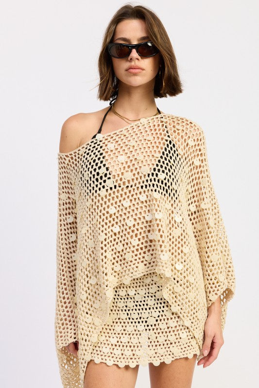 OVERSIZED SHELL TRIM CROCHET PONCHO | MODERN EMPORIUM | MODERN EMPORIUM – trending fashion from Modern Emporium