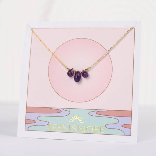 TRIPLE AMETHYST DROP NECKLACE - GOLD OR SILVER | MODERN EMPORIUM | MODERN EMPORIUM – trending fashion from Modern Emporium