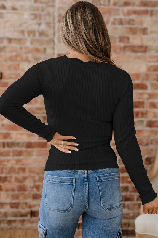 Waverly Sleeve Ribbed Top Long Sleeve Top