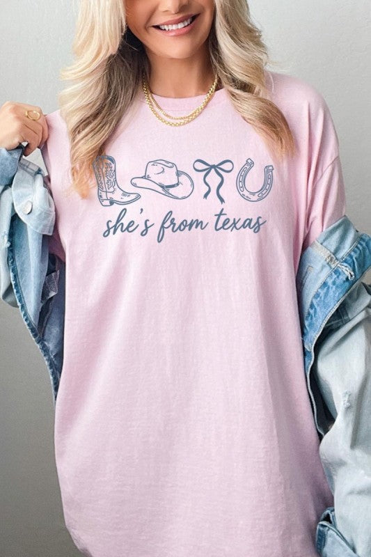 Shes From Texas Graphic Heavy Cotton Tee