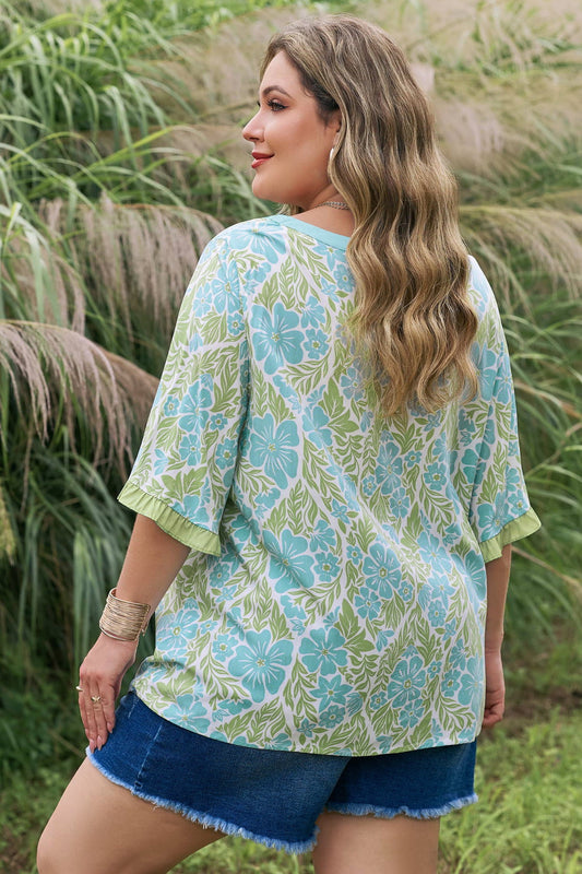 Elina Trim Short Sleeve PLUS Blouse