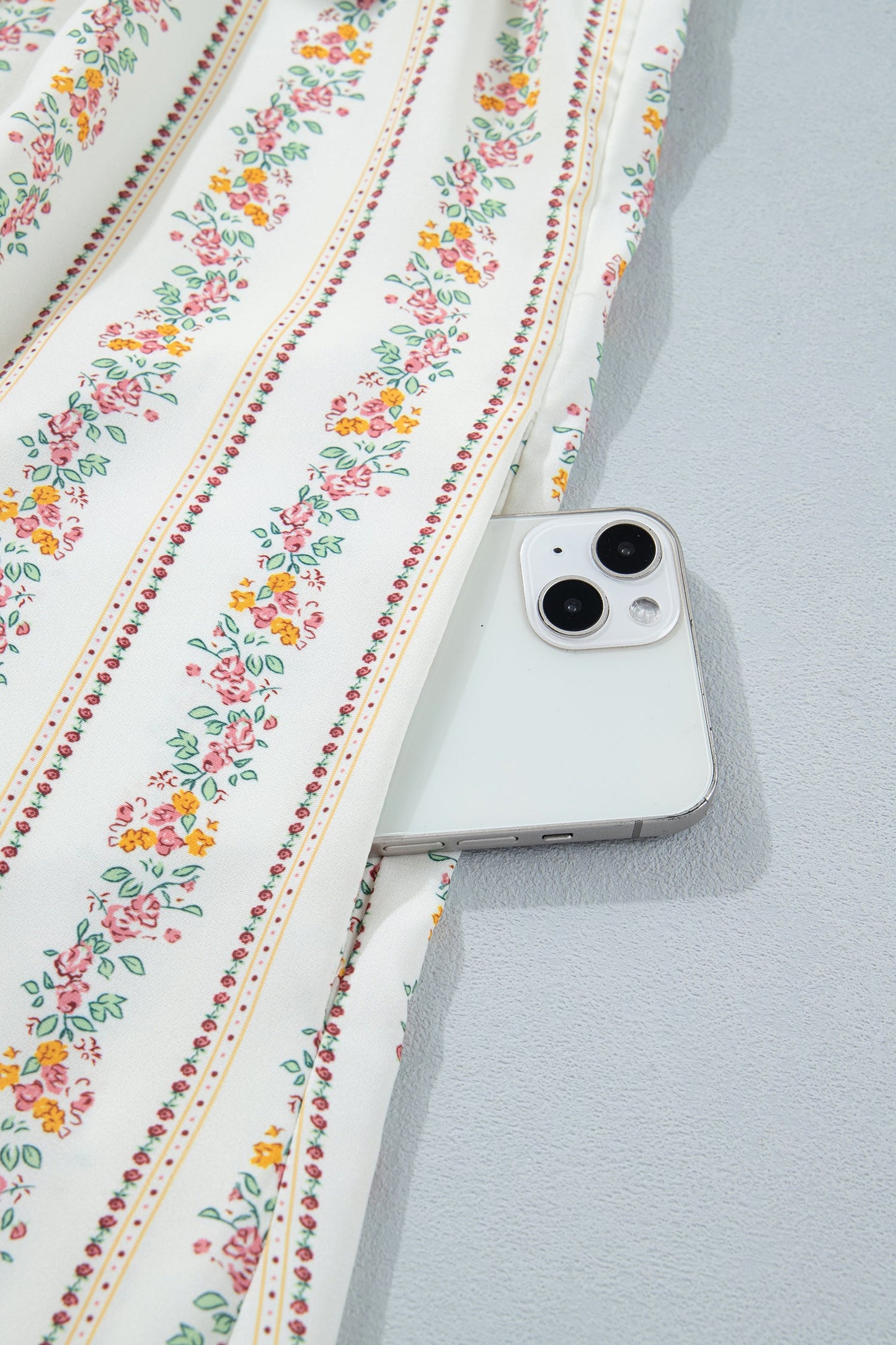 Floral Contrast Ribbon Bow Lace Square Mini Dress