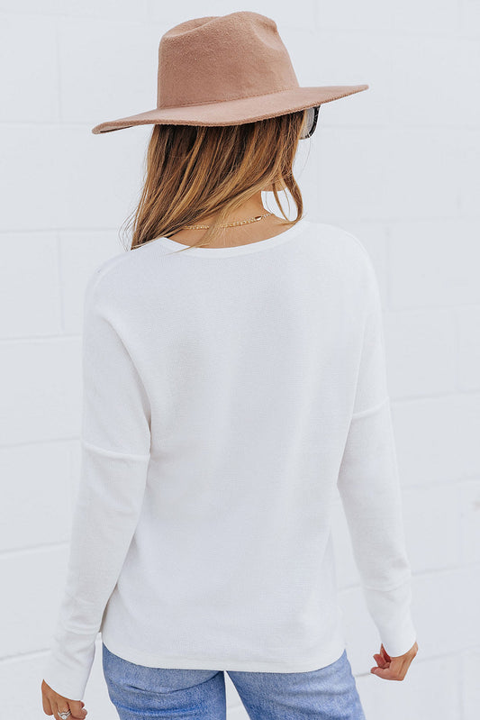 Harper Waffle Knit Henley Top