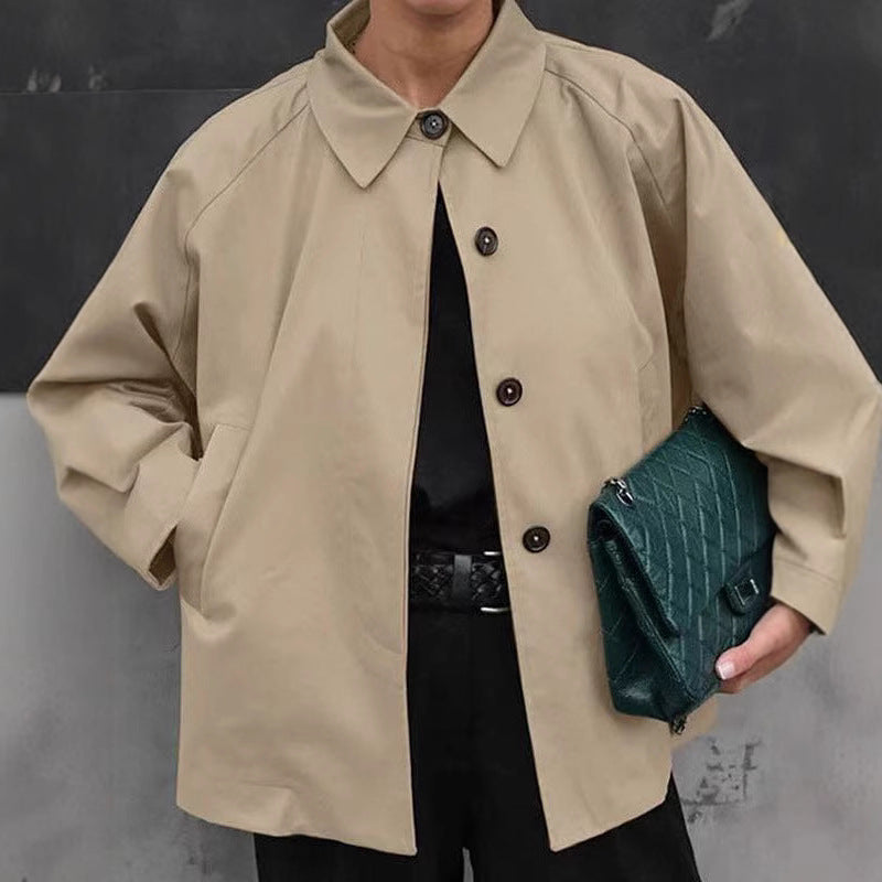 Women's French-Style Loose Mid-Length Trench Coat – Workwear Chic