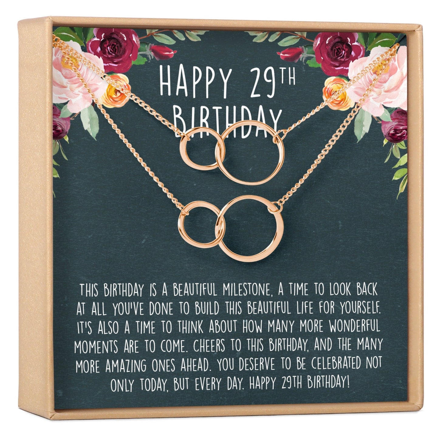 29th Birthday Necklace, Multiple Styles