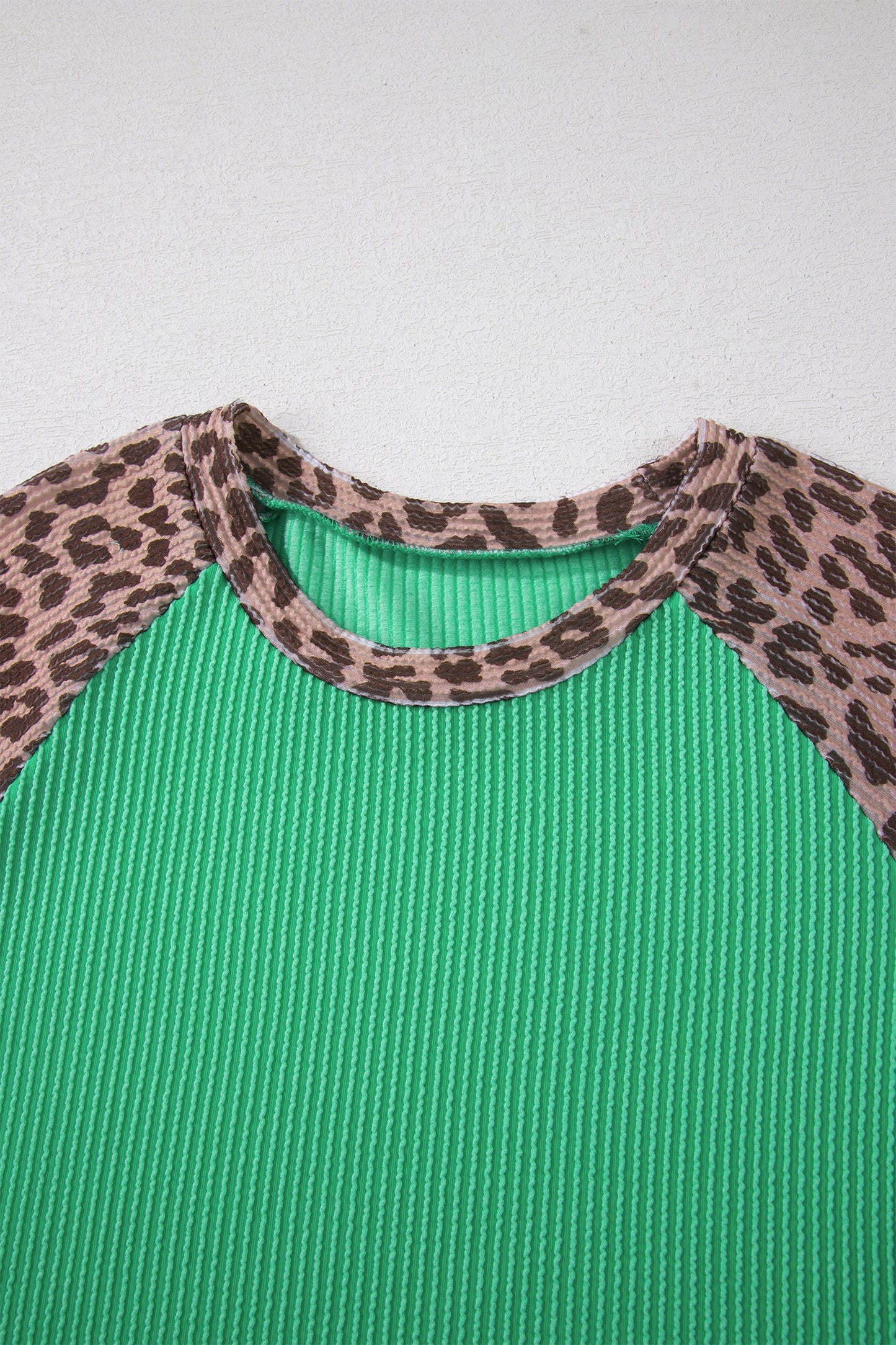Leopard Colorblock Raglan Short Sleeve Tee