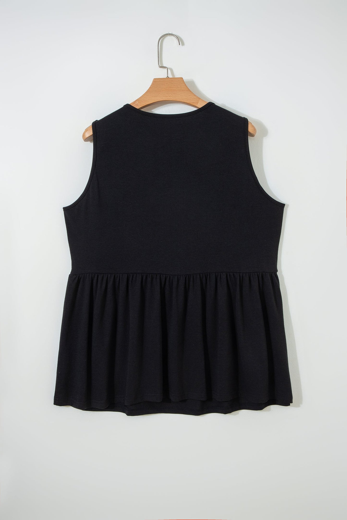 Plus Size Solid Bow-Tie Peplum Tank Top