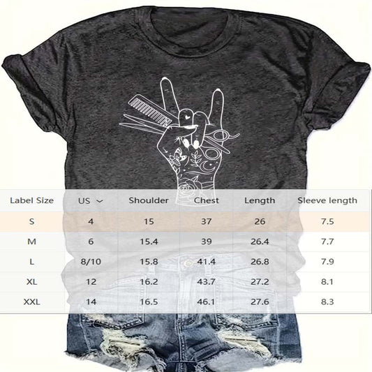 Print Crew Neck T-shirt, Casual Short Sleeve Top
