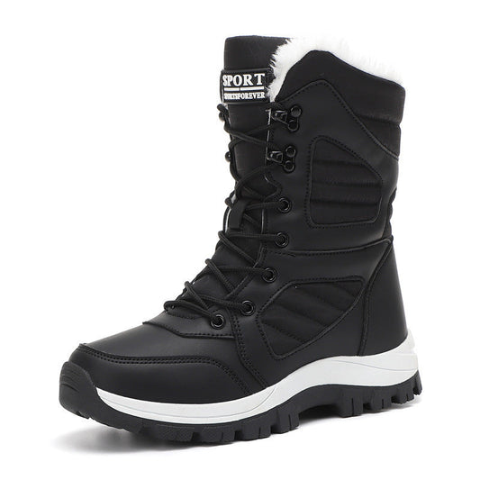 Women’s Thickened Wool-Lined Velvet Snow Boots