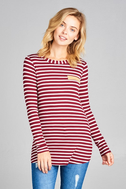 STRIPE JERSEY BASIC TOP