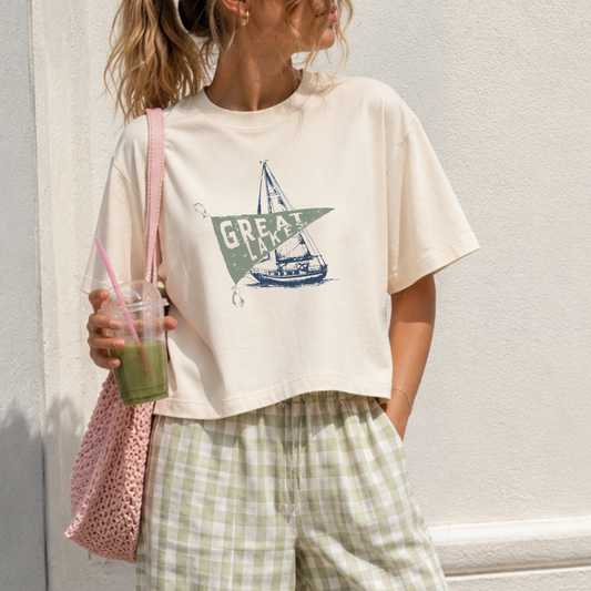 Great Lakes Boxy Cropped Graphic Tee