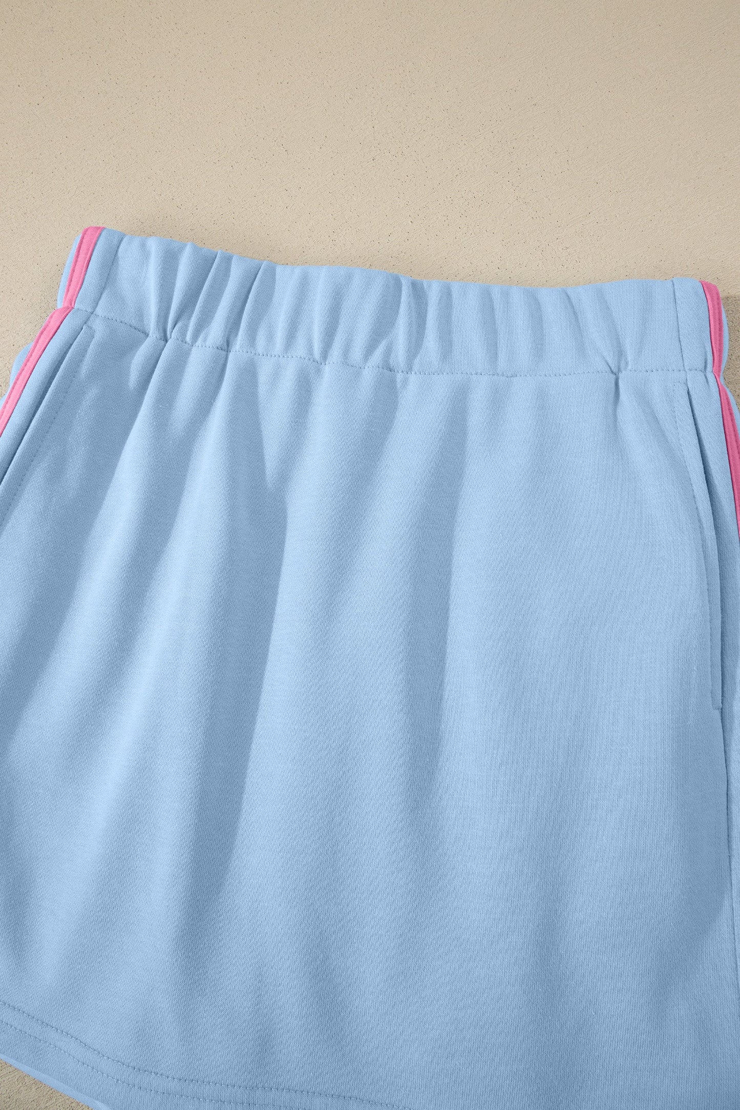 Colorblock Ribbed V-Neck & Skort Athleisure Set