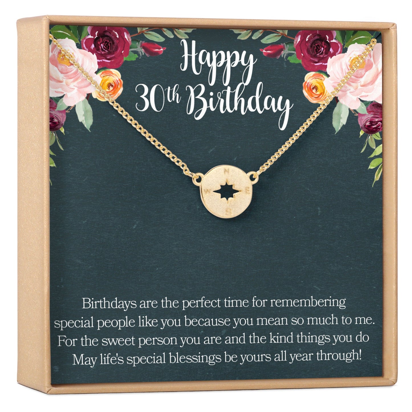 30th Birthday Necklace, Multiple Styles
