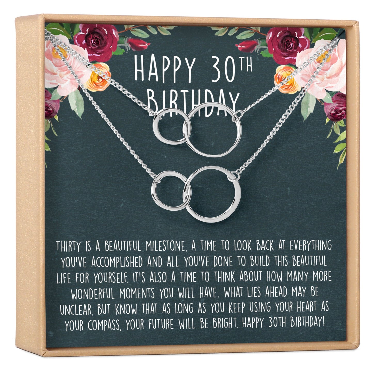 30th Birthday Necklace, Multiple Styles