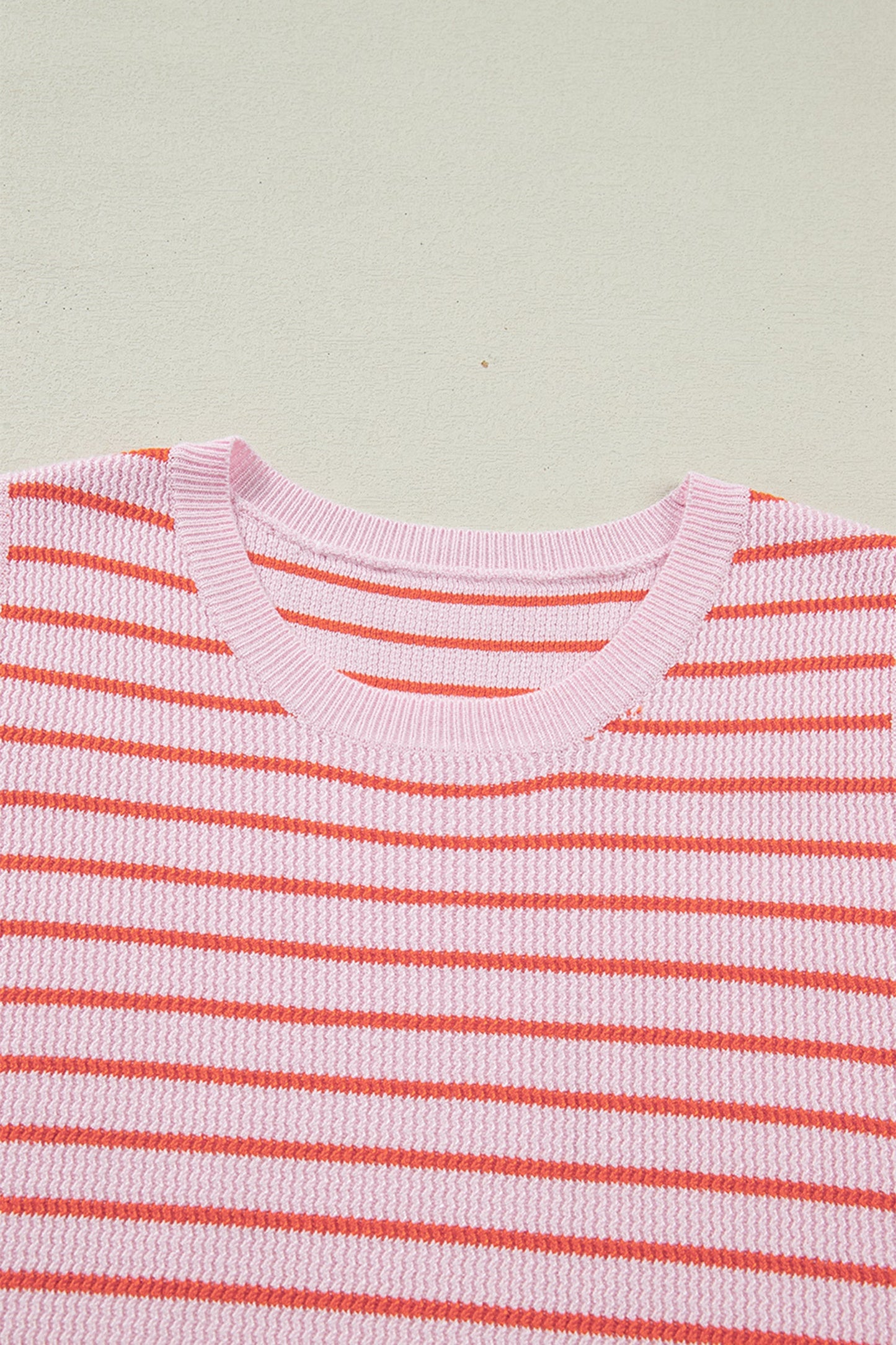 Stripe Textured Knit Sleeveless Sweater Top