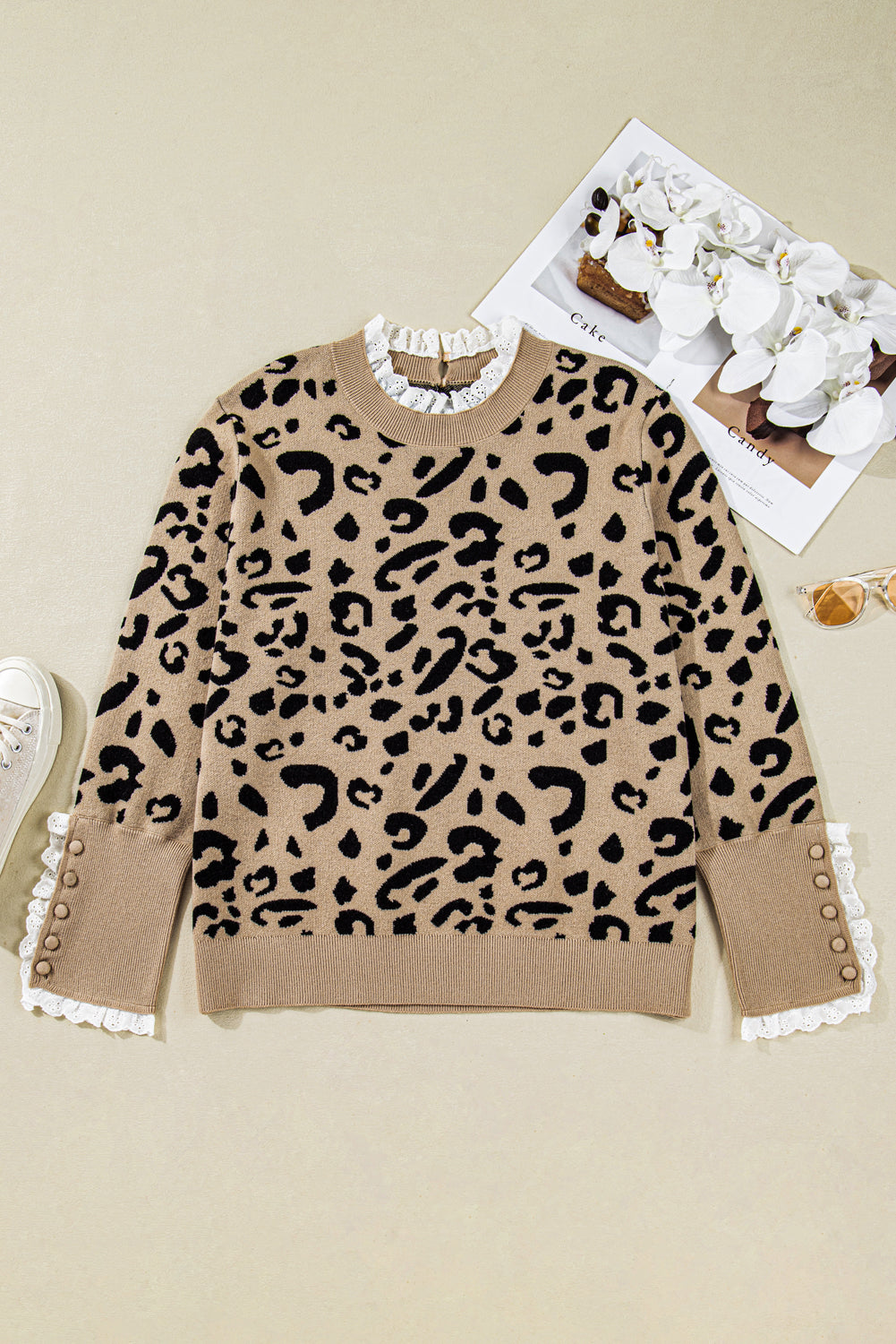 Halle Lacy Trim Cuffed PLUS Sweater