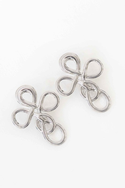 Intertwined Cross Earrings Silver