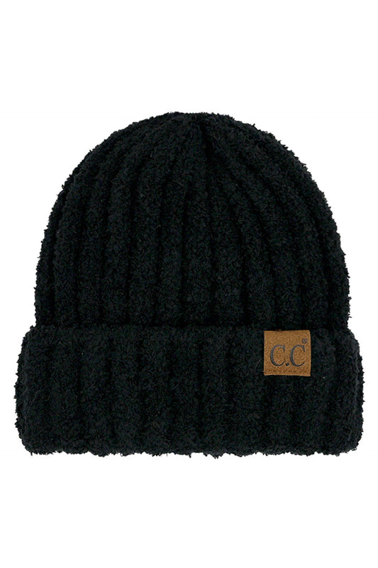 C.C Women's Solid Color Fuzzy Beanie