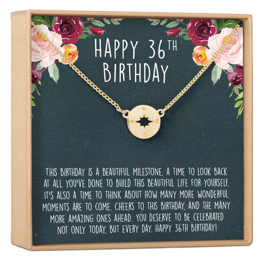 36th Birthday Necklace, Multiple Styles
