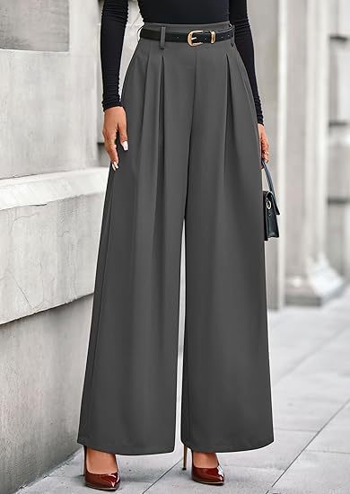 Women's Pleated Cropped Pants – Slimming Drape Adjustable Waist