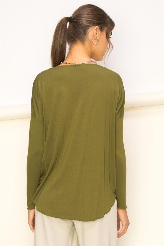 Enticing Endeavors Long Sleeve Surplice Top