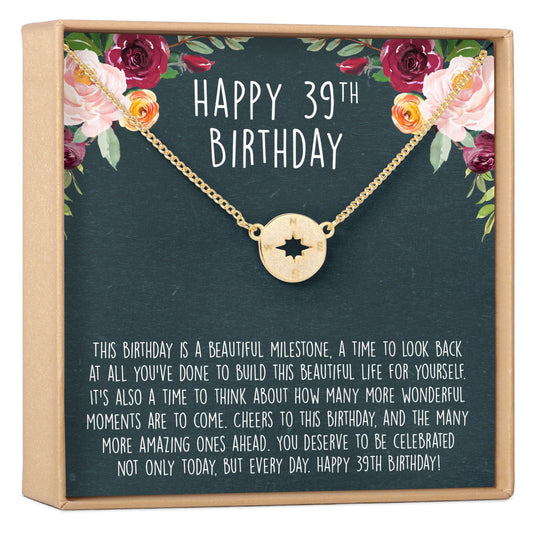 39th Birthday Necklace, Multiple Styles