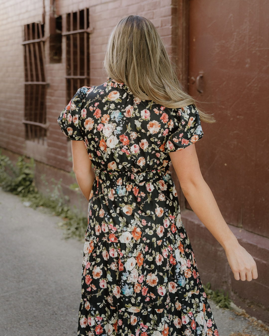 Calla Black Floral Maxi Dress | Tiered V Neck Dress