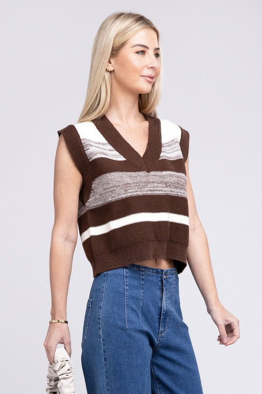 Striped Pattern Sweater Vest