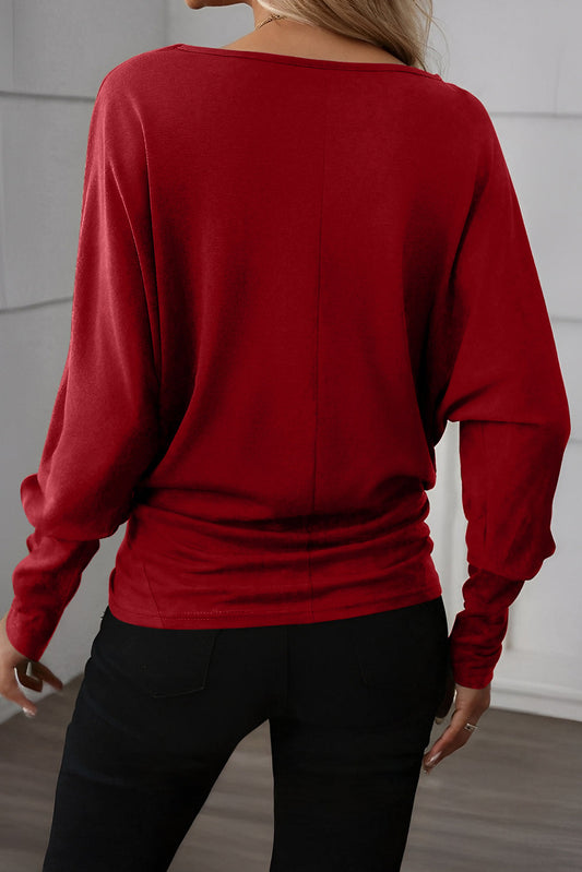 Solid Extended Cuff Long Sleeve Top
