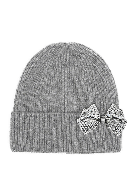 C.C Rhinestone Bow Cuff Beanie