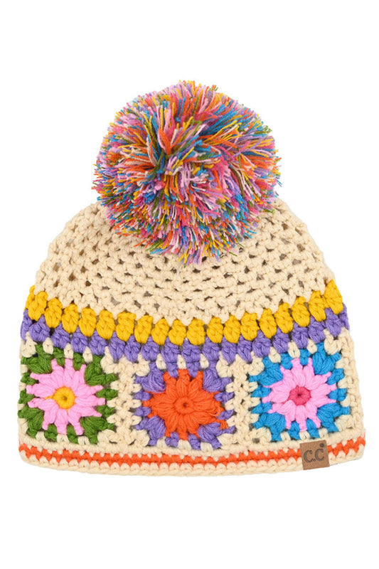 C.C Hand Made Crochet Pom Beanie