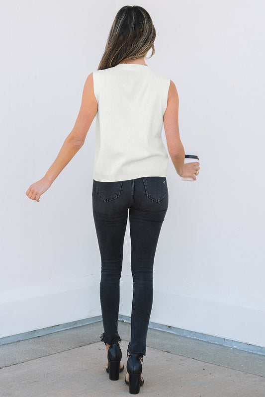 Izabella V Neck Buttoned Sweater Vest